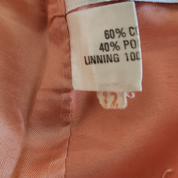 PIOGGIA Italian Vintage Button Down  Lite Orange Peach Belt Trench Coat Wom S 12 - Picture 9 of 10